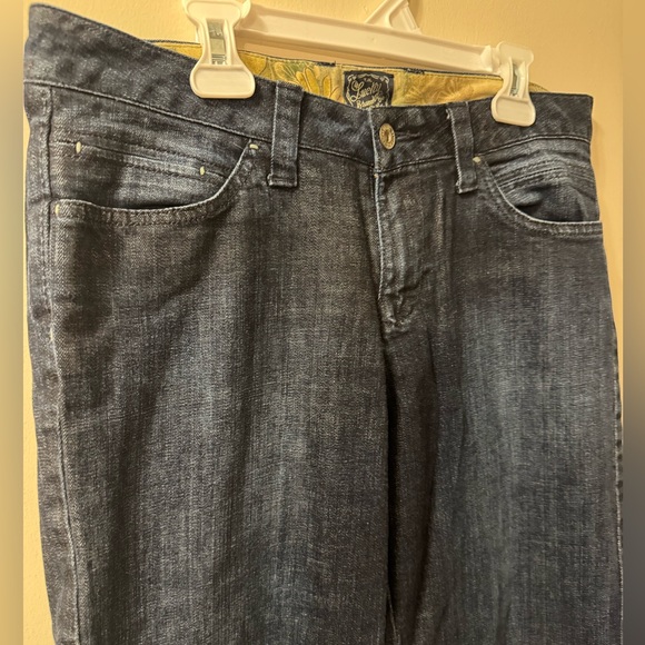 🍀Lucky Brand🍀 Dark Super Wide Leg Palazzo Style Denim Low Rise Jeans size 28 - Picture 3 of 9
